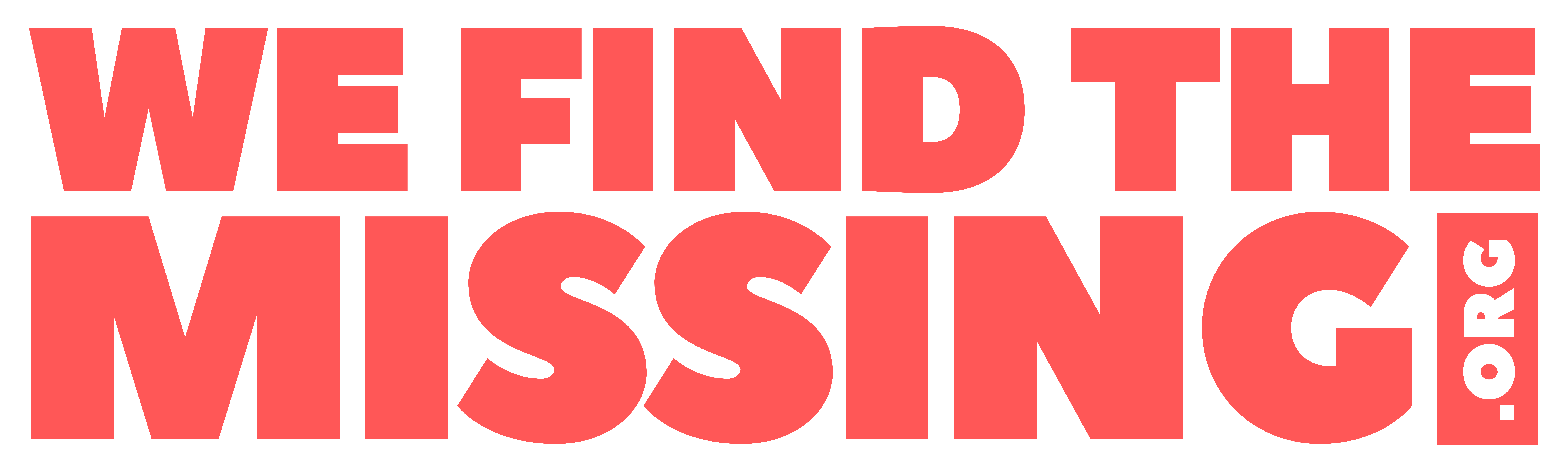 Mission: WeFindTheMissing.org - Red Transparent Logo